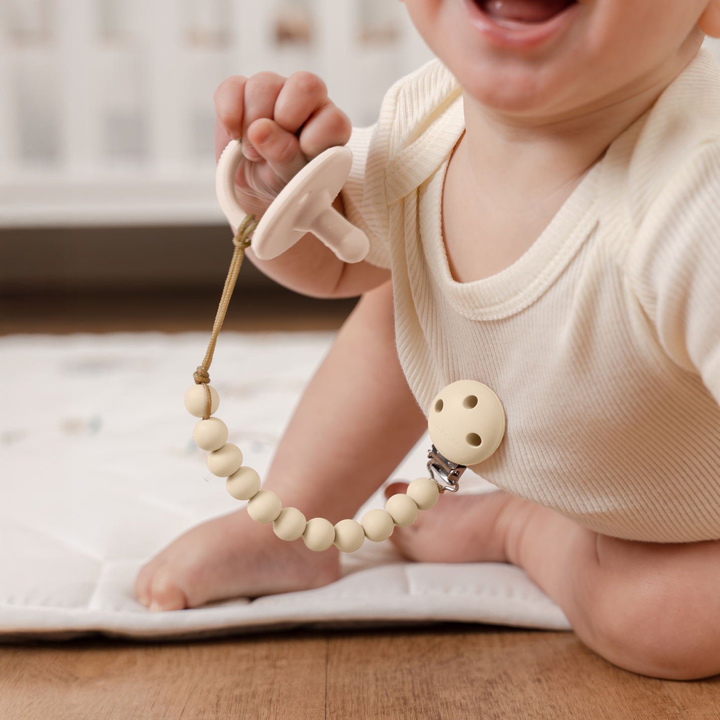 Baby Pacifier Clips, 100% Food Grade Silicone by Comfy Cubs: Earth Green