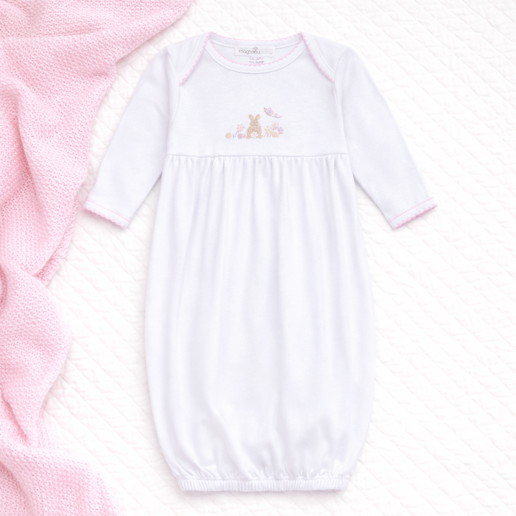Bunny's Basket Gathered Gown - Pink