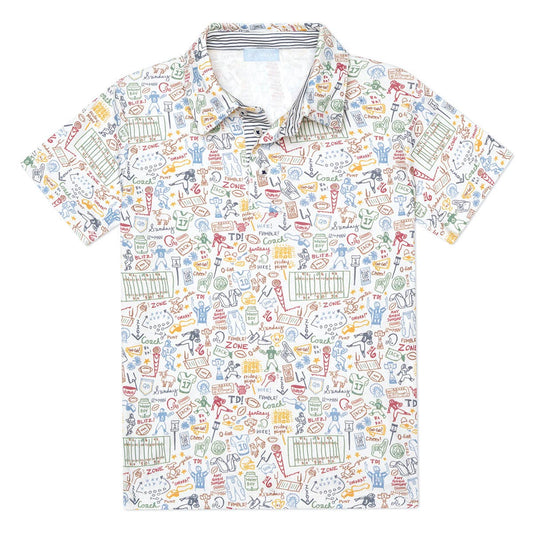 Football Boy's Polo Shirt: Football - Multi