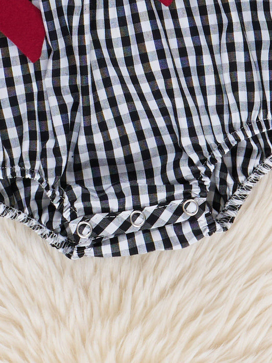 South Carolina Smocked Gingham Bubble Romper