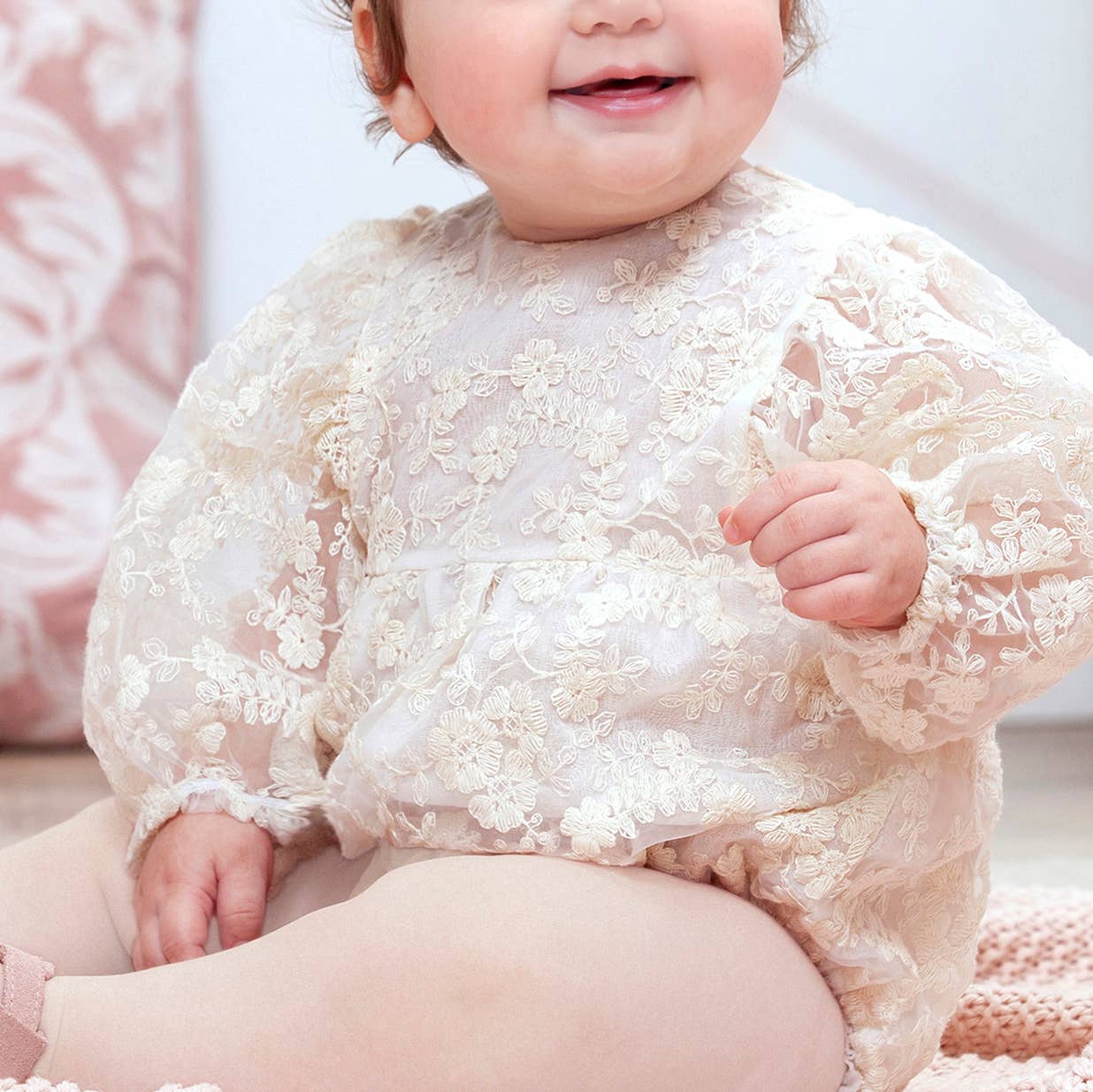 Ivory Lace Baby Romper