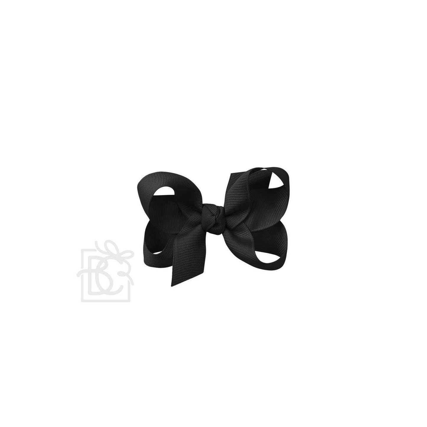 SIGNATURE GROSGRAIN BOW ON CLIP: 3.5" Medium - 7/8" Ribbon on Alligator Clip / BLACK