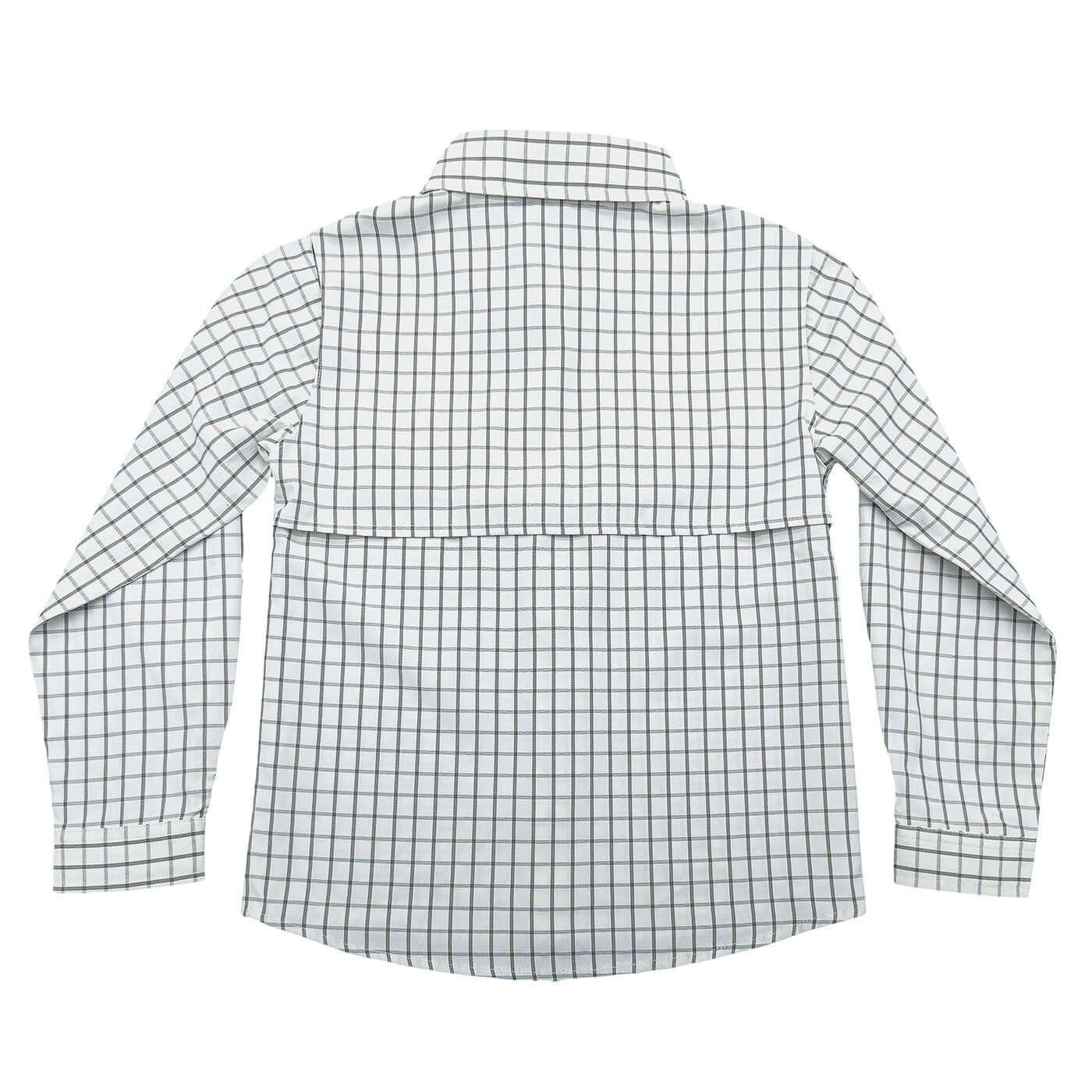 Flagler Boys Fishing Shirt Olive & White Plaid: Olive & White Plaid