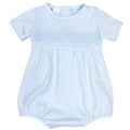 Essentials Solid Smocked Bubble - Blue: