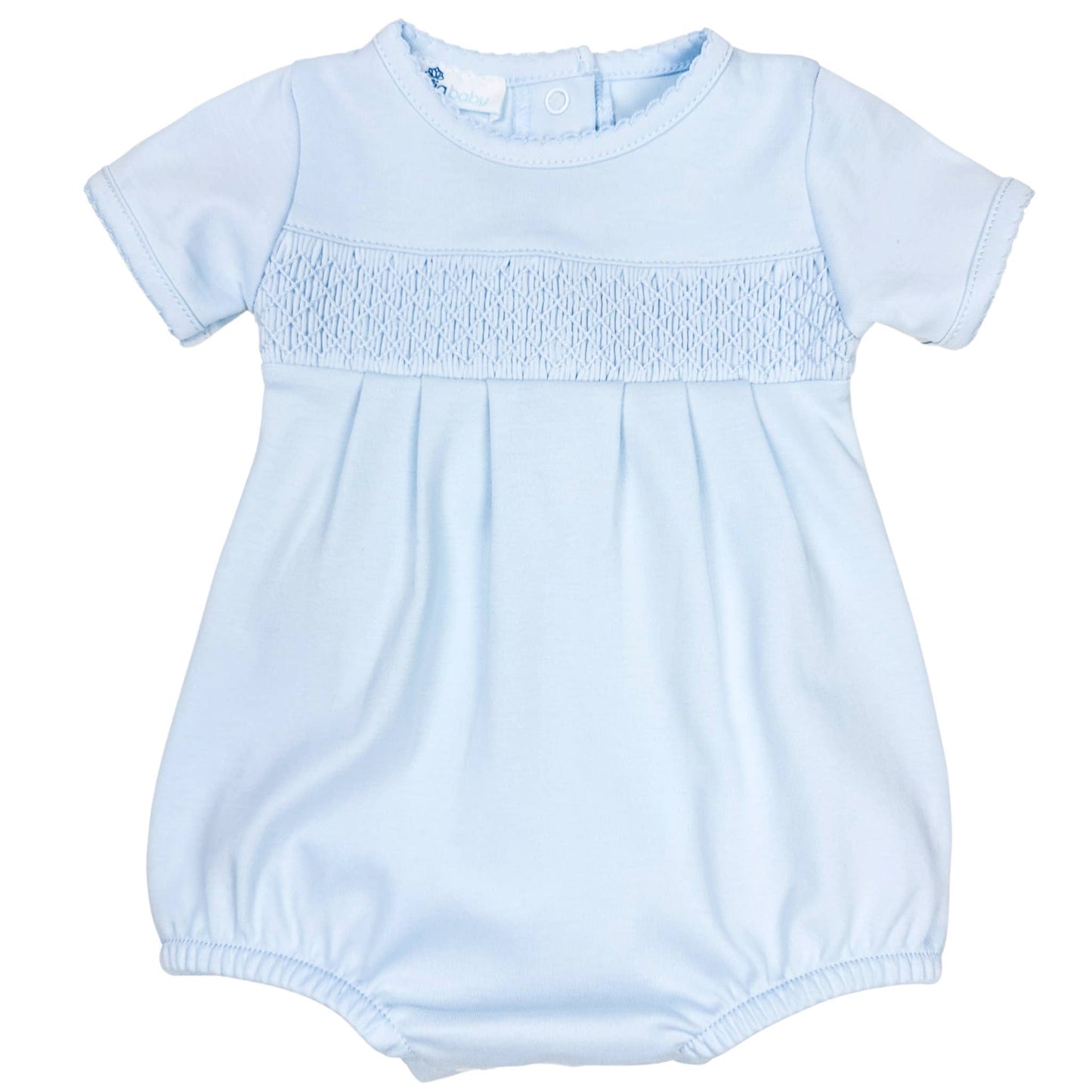 Essentials Solid Smocked Bubble - Blue: