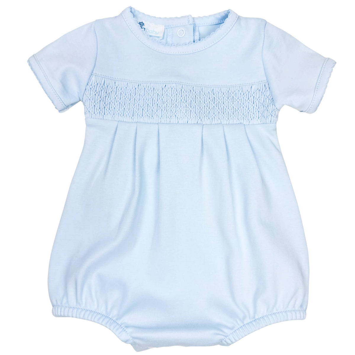 Essentials Solid Smocked Bubble - Blue: