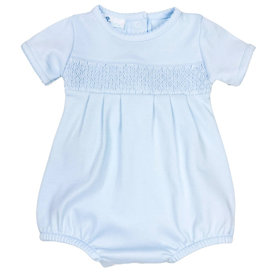 Essentials Solid Smocked Bubble - Blue: