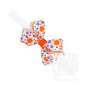 Mini Clemson Logo Print Hair Bow on Baby Band: CLEMSON / ONE SIZE