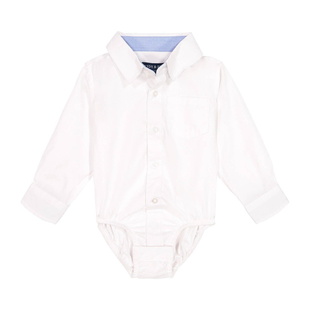 Boys Baby White Poplin Button-Down