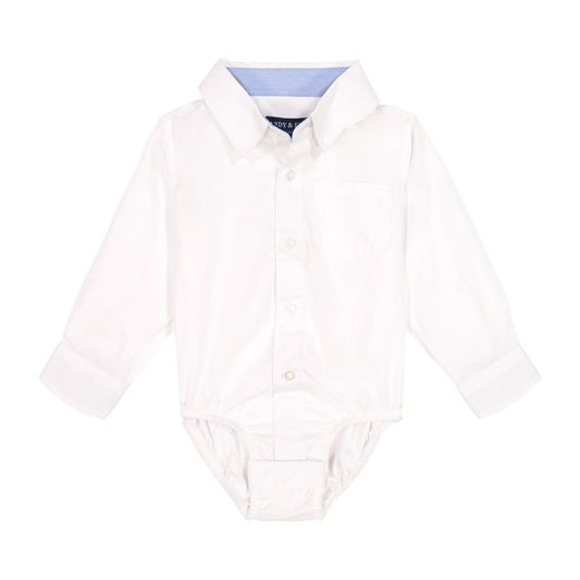 Boys Baby White Poplin Button-Down