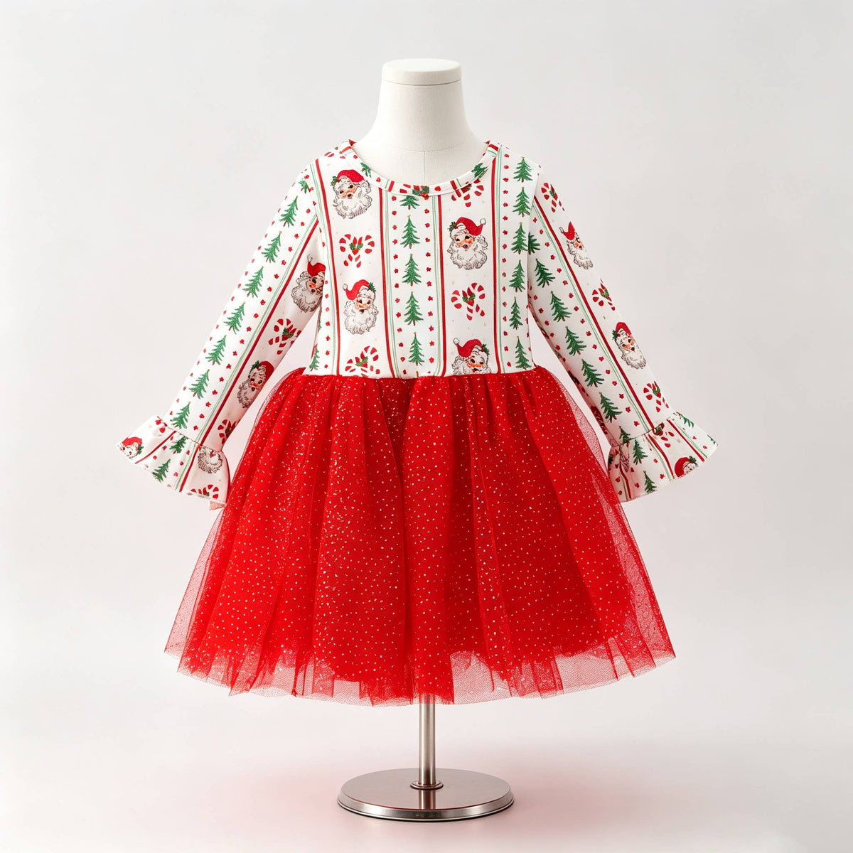 Santa Pine Tutu Girls Dress