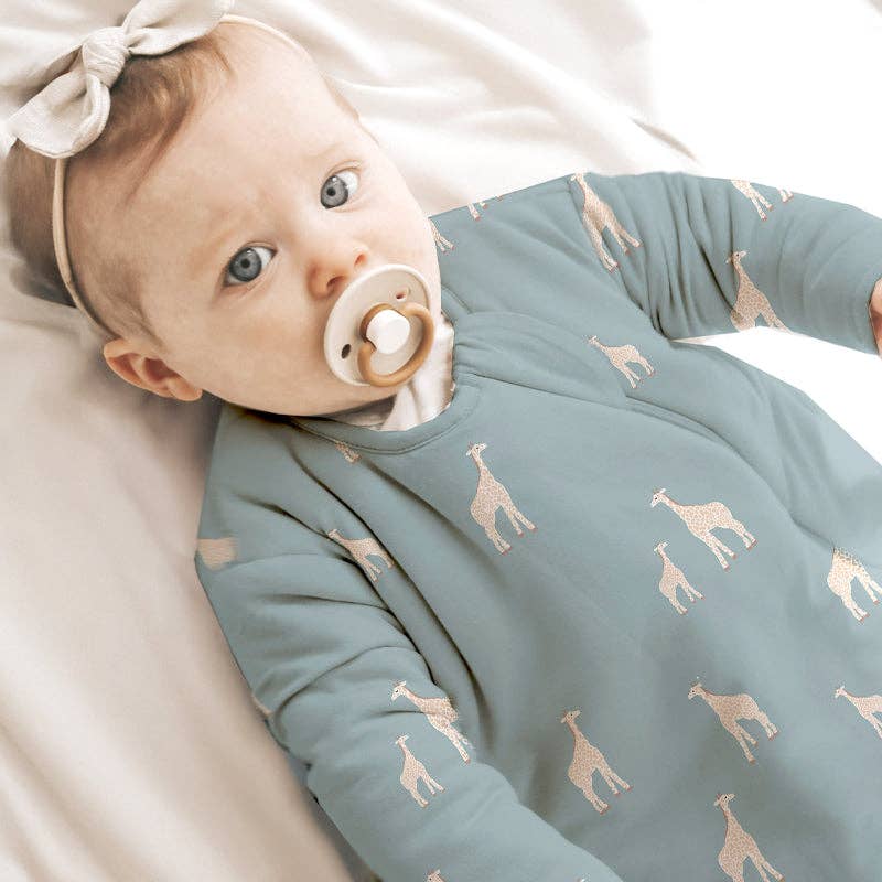 LONG SLEEVE SLEEP BAG: Giraffe Moss / 9-18M / 1.0