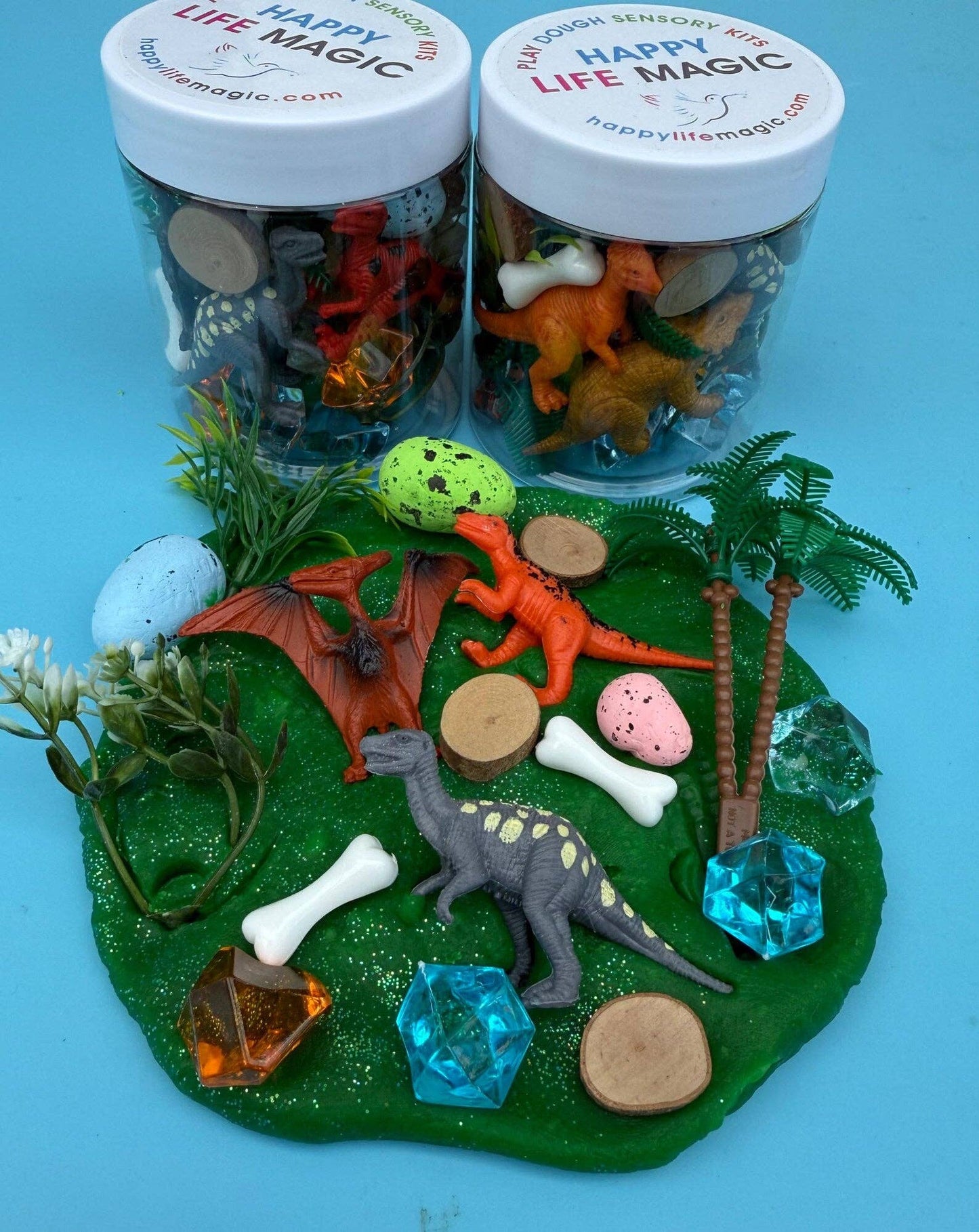 "Dinosaur Land"  8 oz. Dough Jar