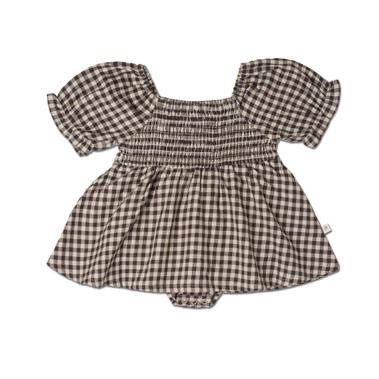 Organic Smocked Dress - Gingham Checks