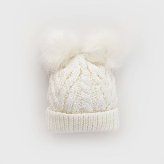 Winter White Fluffer Beanie Hat Baby & Kids