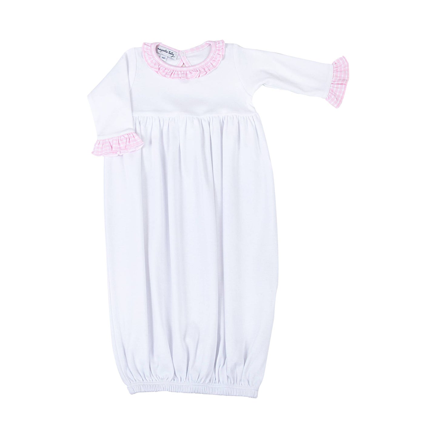 New Beginnings Pink Ruffle Gathered Gown: Pink