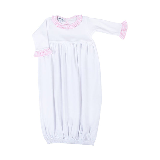 New Beginnings Pink Ruffle Gathered Gown: Pink