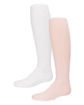 MeMoi Solid Infant's Microfiber Tights 2-Pack: Pink-White