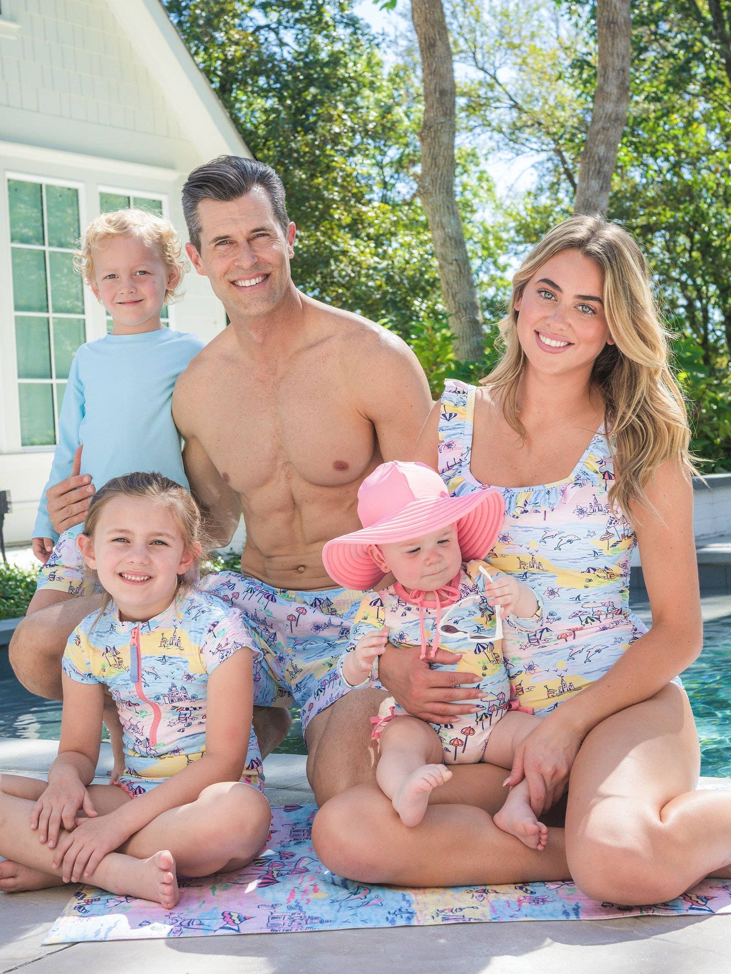 Boys Beach Day Performance Hybrid Swim Trunks: Multi-Color
