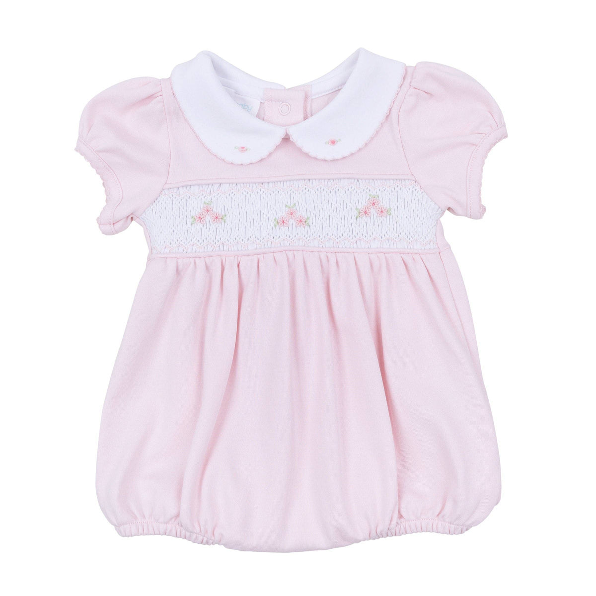 Willow's Classics Smocked Short Sleeve Bubble - Pink: