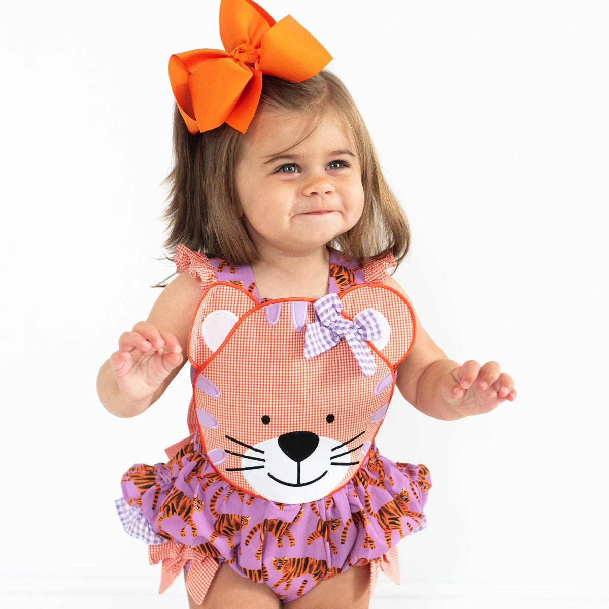 Orange & Purple Tiger Bubble - Wild Lapin Children’s Boutique