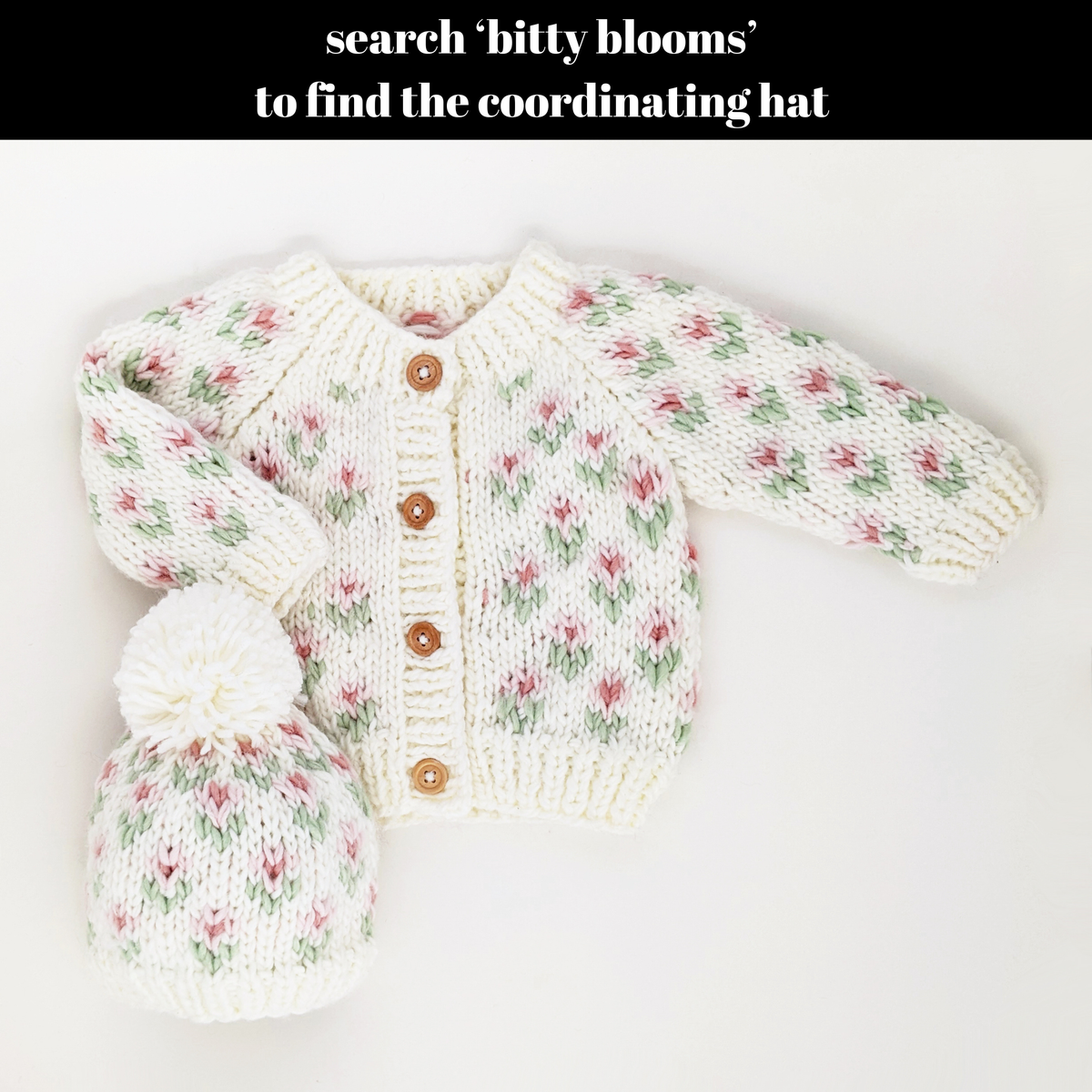 Bitty Blooms White Cardigan Sweater Set Baby & Toddler 3-4T