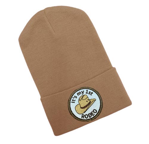 It's My 1st Rodeo Newborn Cowboy Hospital Hat: Tan