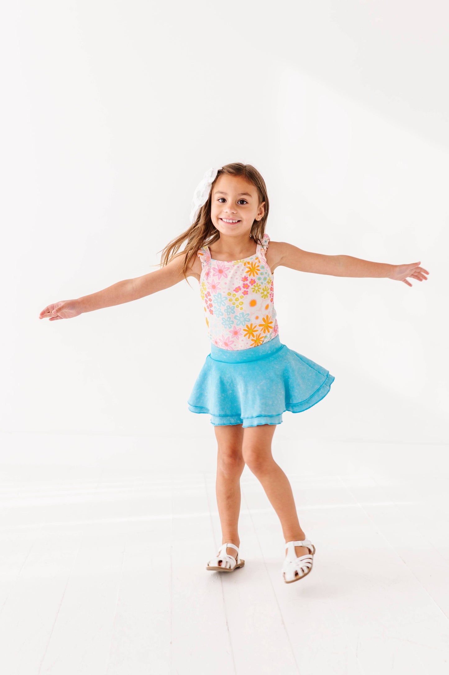 Capri Blue Ribbed Skort