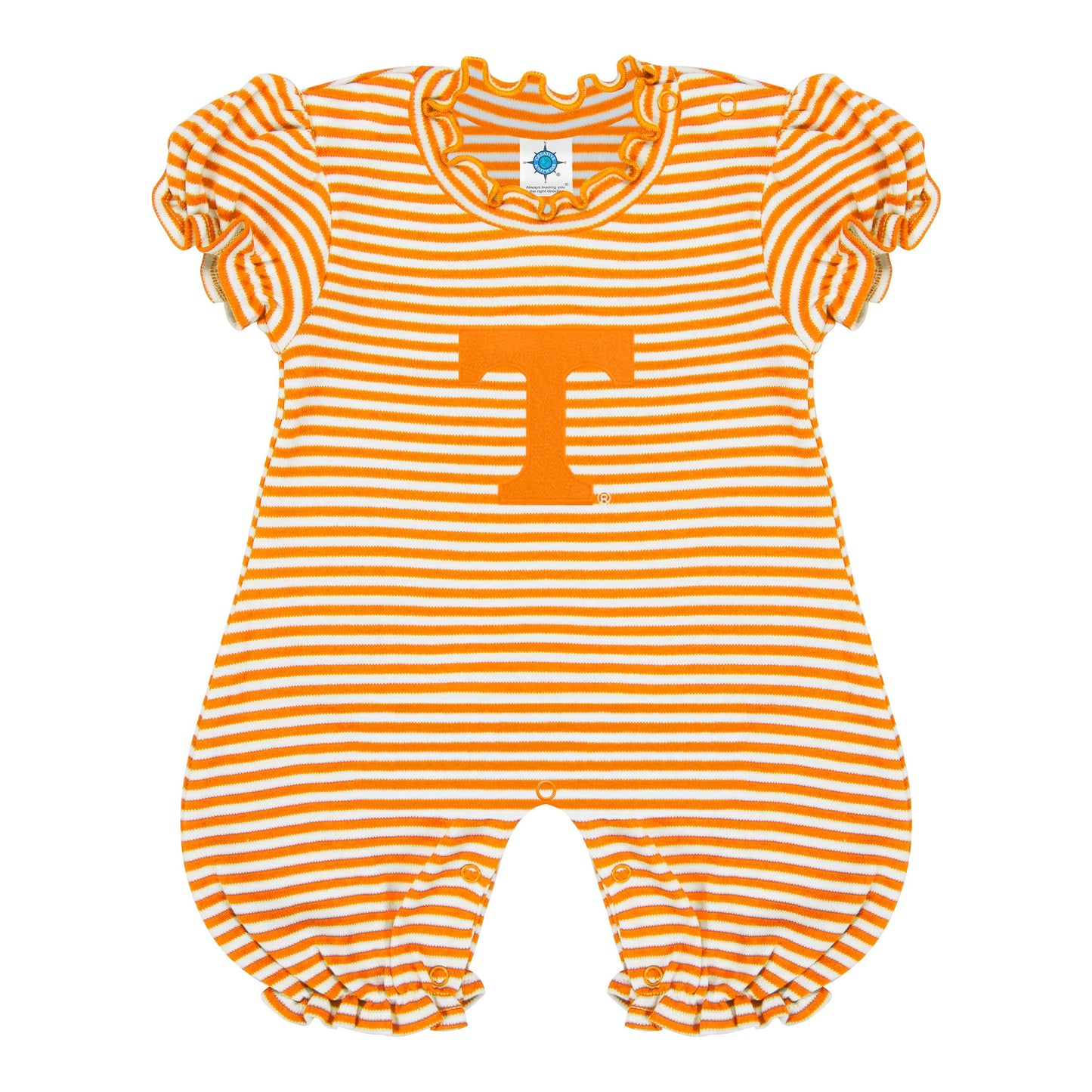 Tennessee Volunteers Striped Infant Puff Sleeve Romper: Power T