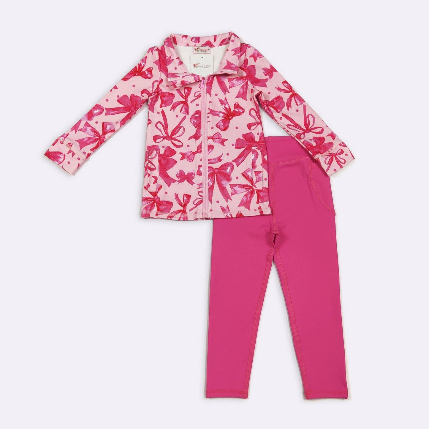 Fuchsia Coquette Athletic Girls Set