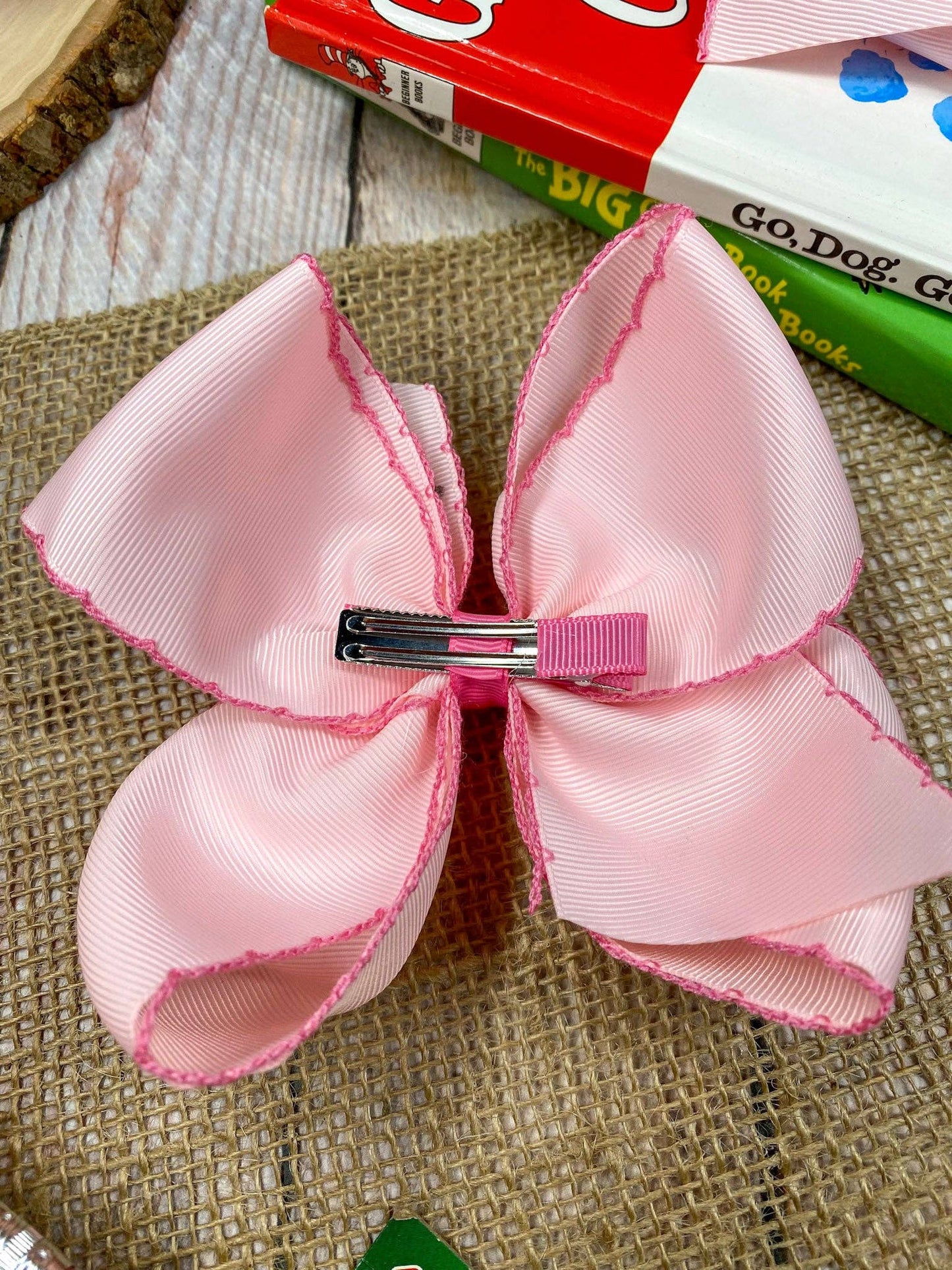 School Grade Embroidered Pencil Moonstitch Bow | Pre-K to 5th Grade: Pre-K