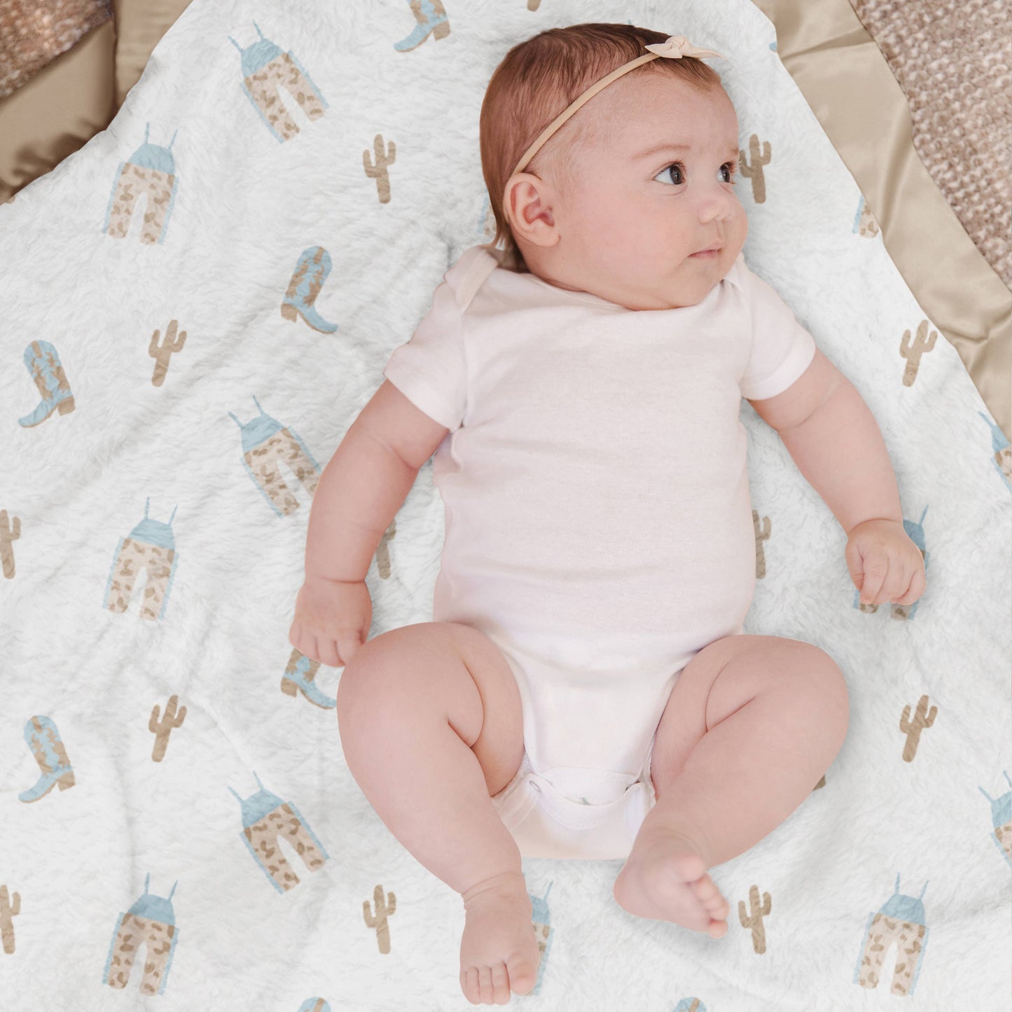 Reversible Baby Blanket - Howdy Partner Blue