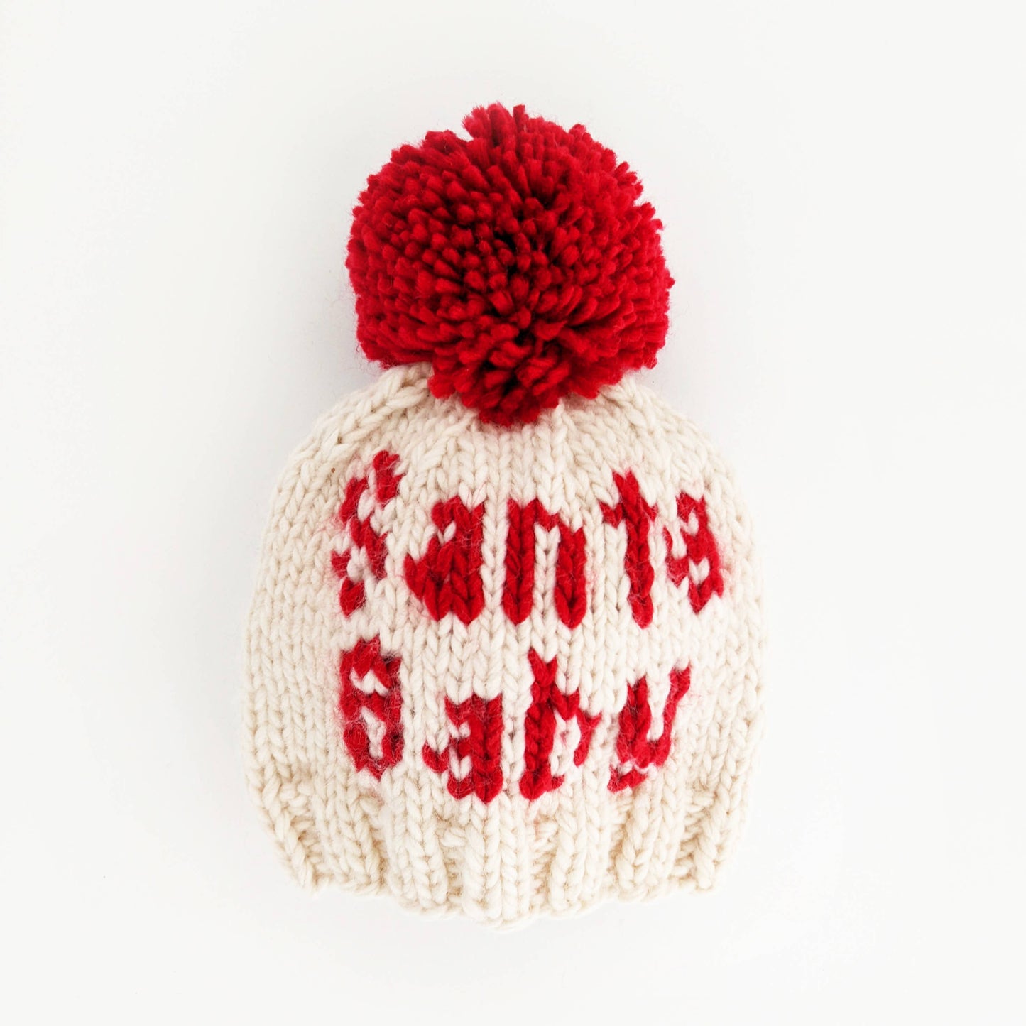 Santa Baby Hand Knit Beanie Hat Baby & Kids