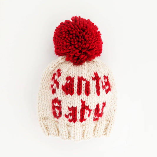 Santa Baby Hand Knit Beanie Hat Baby & Kids