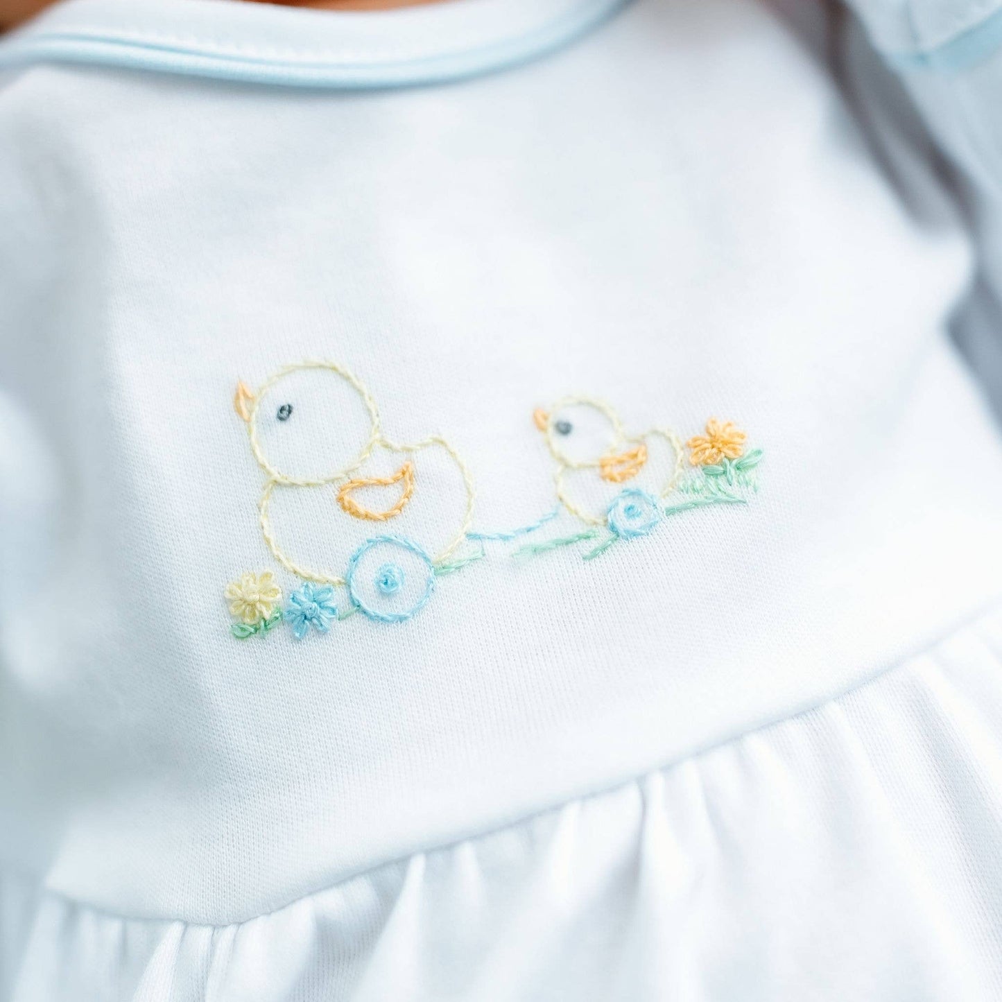 Vintage Duckie Pulltoy Gathered Gown - Light Blue