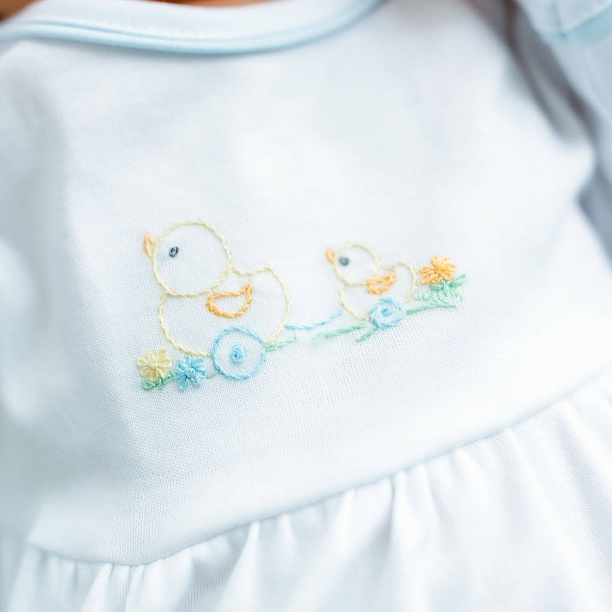 Vintage Duckie Pulltoy Gathered Gown - Light Blue