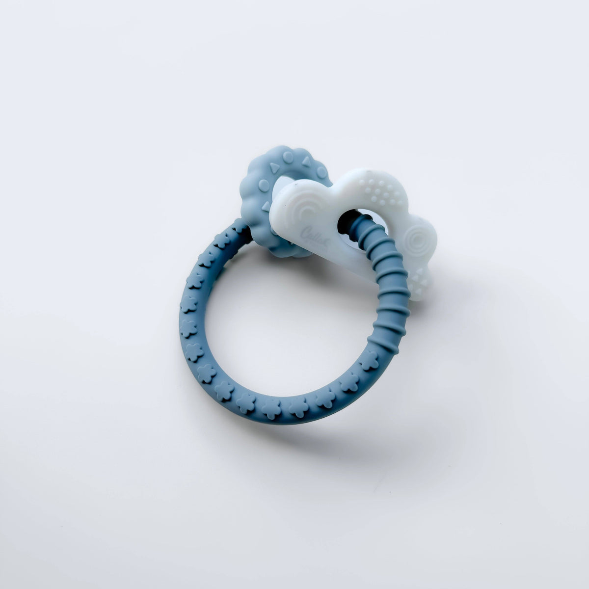 Cloudy Days Silicone Teether: Petunia Pink