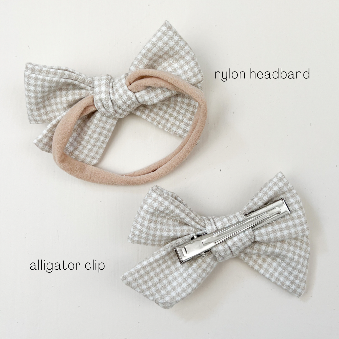 Alligator Clip Bow Set - Pastel Floral/Soft Pink