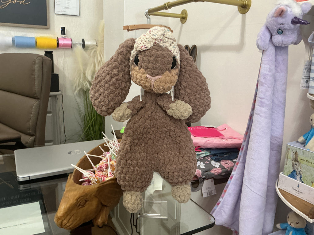 Locally handmade crocheted animals.