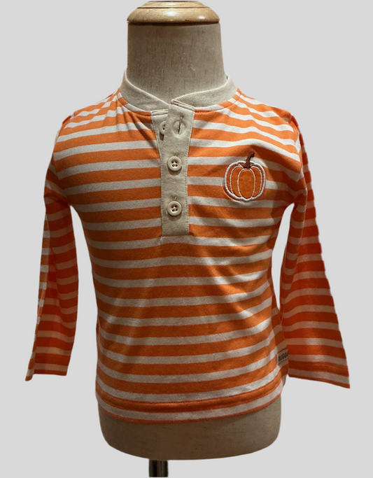 Orange & White Striped Pumpkin Shirt