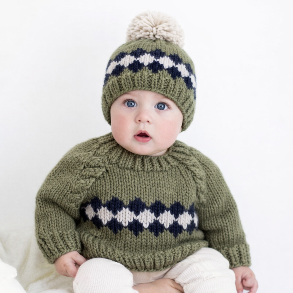Geo Sweater Set Mossy Green for Baby & Toddler: 12-18 months