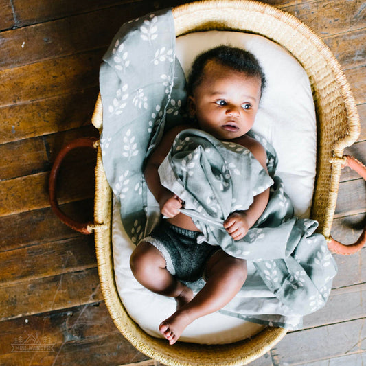 Muslin Swaddle Baby Baby Blanket – Leaves
