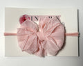 Skinny Mini Ruffled Headband- Sweet Pink