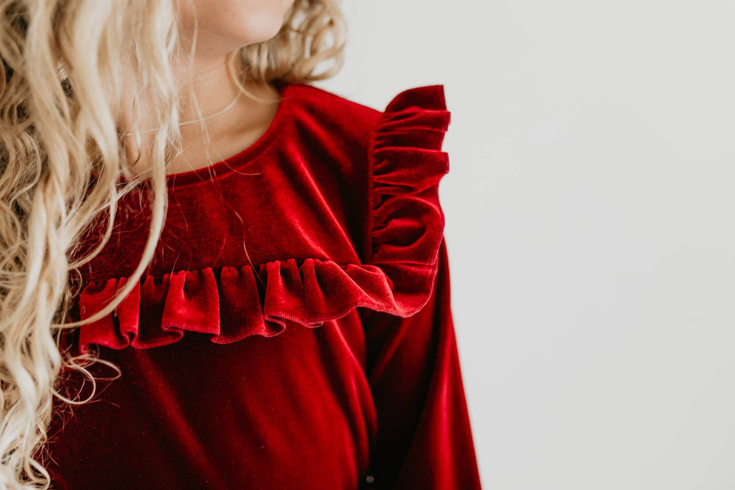 Girls Red Burgundy Velvet Christmas Holiday Pant Set: