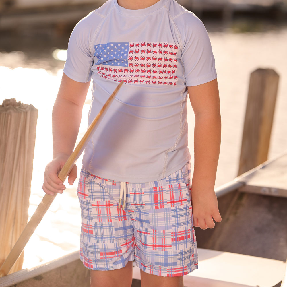 Boys Swim Shorts - Cape Cod Madras