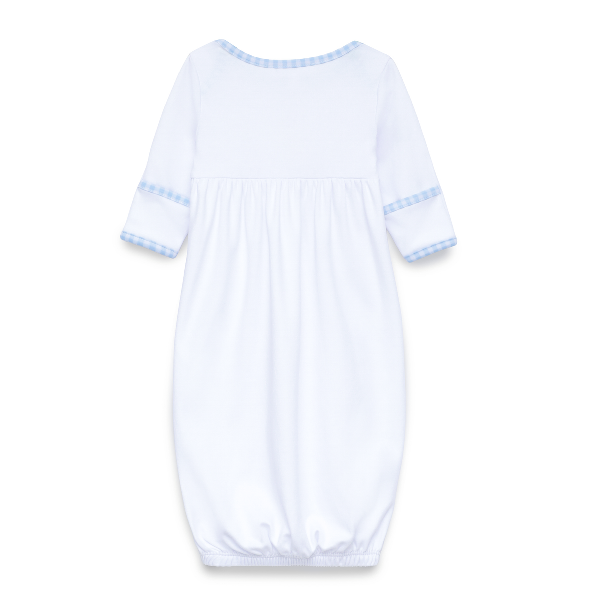 Silly Goose Gathered Gown - Light Blue: Newborn