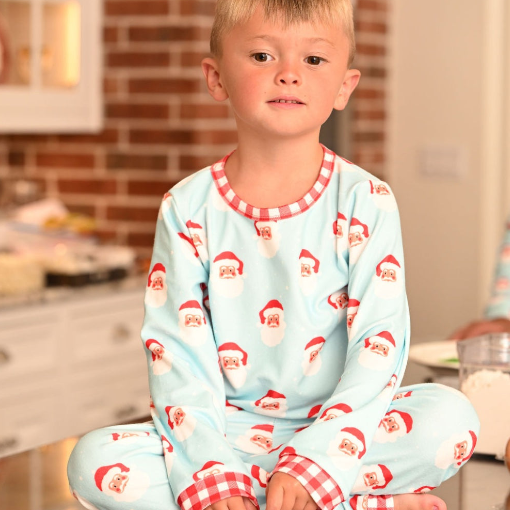 Christmas 2025 Pajamas- Kids Vintage Santa- Buttflap: