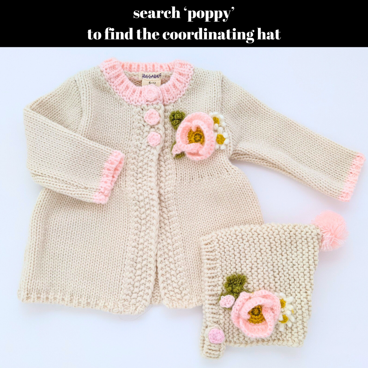 Poppy Handknit Sweater Set Natural Baby & Toddler: 0-6 months
