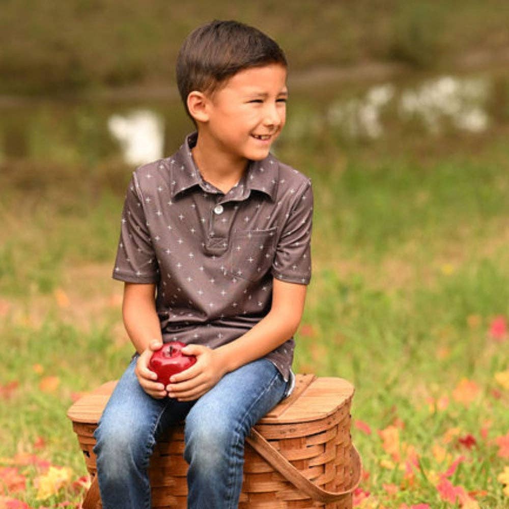 - Mini Davis Pocket Polo - Espresso+: 4T