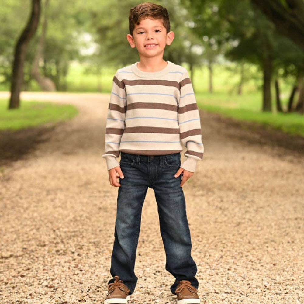 Mini Tucker Crew Sweater - Preppy Stripe: 6